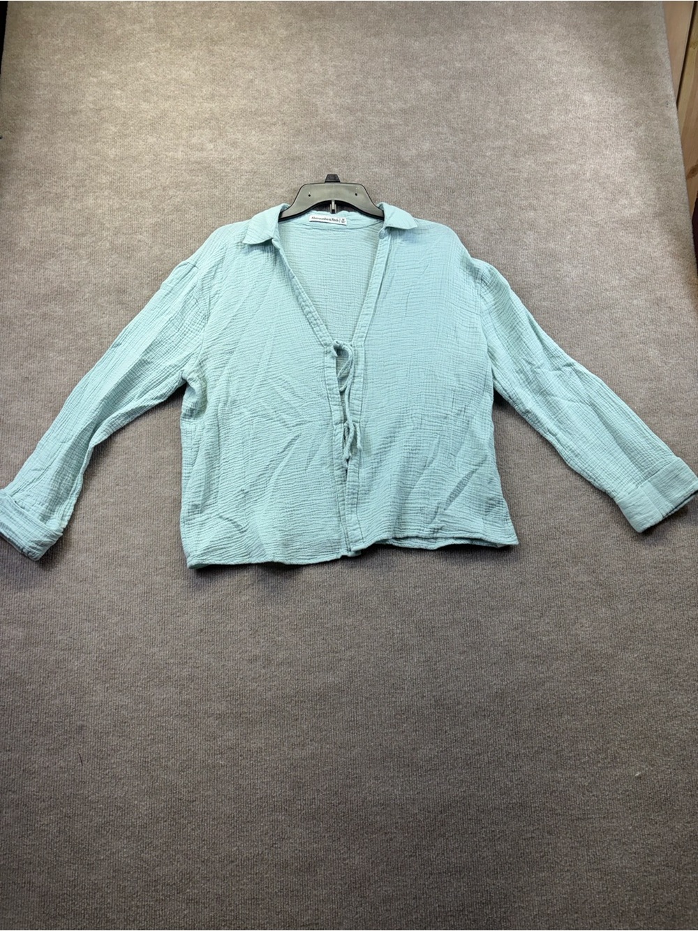 Abercrombie & Fitch Women's Oversized Tie-Front Gauzy Shirt Size Medium